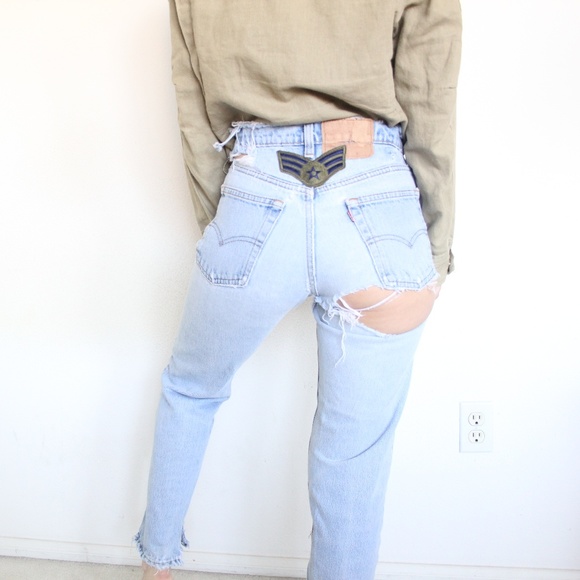 jeans with butt slit